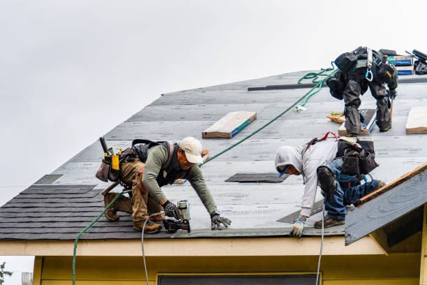 Professional Gutter Installation technician working in Saxton, PA